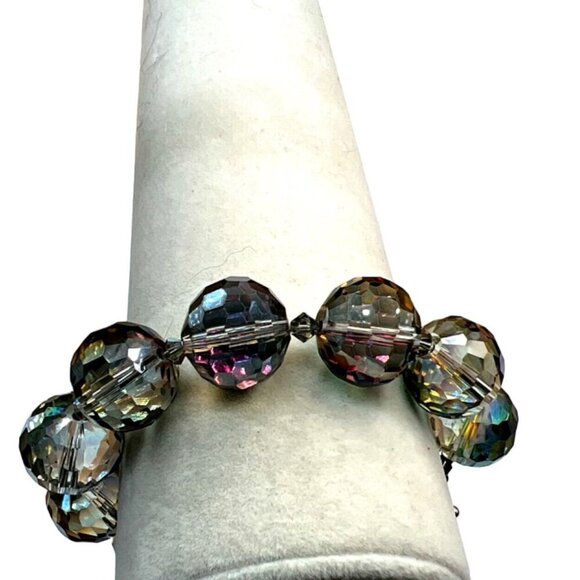 Vintage Aurora Borealis Crystal Beaded Bracelet.   B51 - Picture 3 of 10